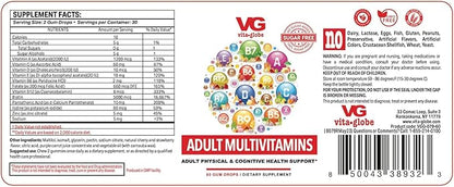 Adult Multivitamin Gummies – Sugar-Free Formula with Vitamins C, D, E, B6, B12, Folate, Biotin, Niacin, Pantothenic Acid, Sodium & Inositol | Daily Wellness Support – 60 Count (Pack of 1)