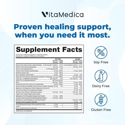 VitaMedica | Clinical Support Formula | Promotes Collagen & Wound Healing | Vitamin C, D, & A to Support Healthy Immune Function | Zinc + Selenium | Vitamin B | Multivitamin for Women & Men