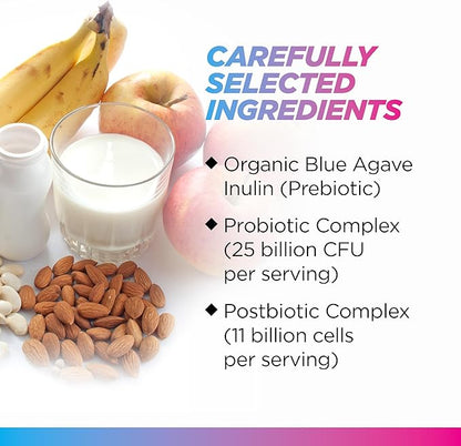 Livingood Daily Pre Pro Post Biotics Blend Powder, Digestive Health Supplement with Prebiotics from Organic Blue Agave Inulin, SBO Probiotics, Probiotics for Women & Men, Non GMO, Vegan, 30 Servings