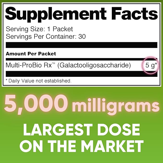 High Potency GOS Prebiotic Fiber Syrup, 5g Galactooligosaccharides – Supports Digestive Regularity, Gut Health & Immune Support – Helps Reduce Bloating & Cravings – 30 Servings, No Grit, Sweet Taste