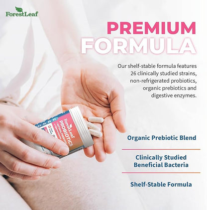 Probiotics for Women, 50 Billion CFU, 26 Unique Strains, Women's Probiotic and Prebiotics Support Digestive Health, w/Cranberry, Hibiscus & D-Mannose for Vaginal PH Balance, Urinary, Gut (30 Caps)