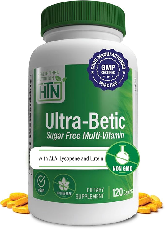 Health Thru Nutrition Ultra-Betic Multivitamin 120 Count | Supports Nerve, Vision, Energy | with ALA, Lycopene | Non-GMO, Clean Label | Third-Party Tested for Quality