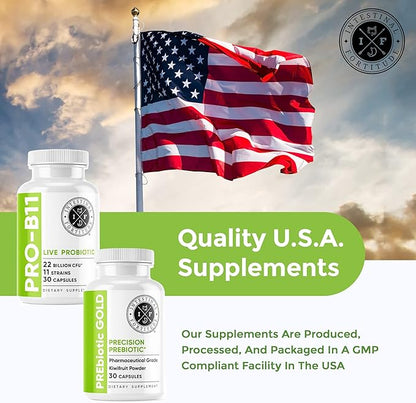 Intestinal Fortitude Prebiotic and Probiotic Supplement Bundle - 30 Capsules for Gut Health and Digestive Support, Promote Good Bacteria, Gut Lining and Support Healthy Digestion