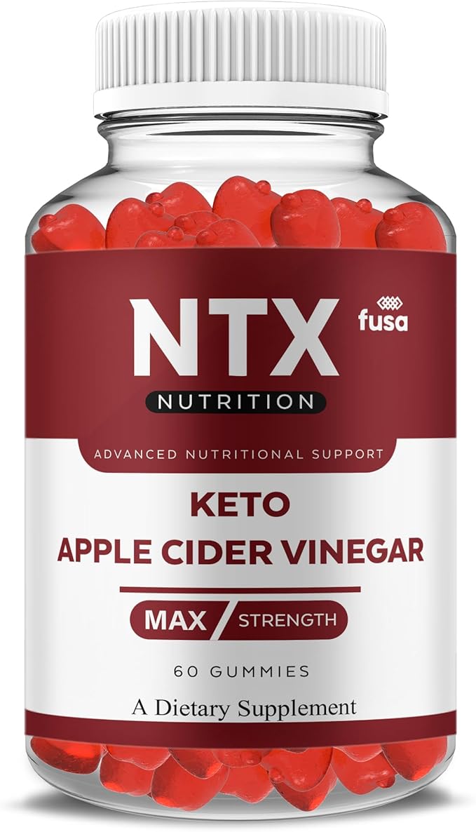 NTX Gummies Keto + ACV Gummy Formula, NTX 1000MG Apple Cider Vinegar Vitamin B12 B6 Folic Acid Overall Health Support Supplement, NTX Advanced Formula (60 Gummies)