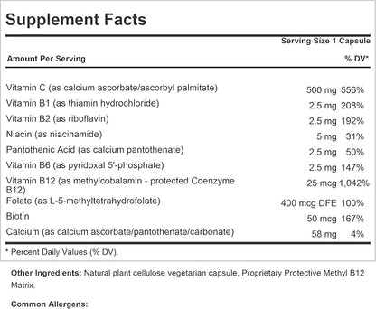ANDREW LESSMAN Vitamin C 500 Plus B-Complex 360 Capsules - Non-Acidic Vitamin C Plus Citrus Bioflavonoids for Immune System and Anti-Oxidant Support. Easy-to-Swallow Capsules. No Additives