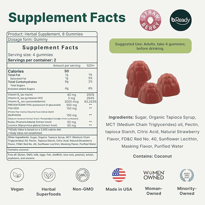 Hangover Relief Morning Recovery Gummies for Post-Celebration Wellness, Milk Thistle Hangover Prevention Formula| Party Smarter Gummies better than Patches| Traditional Chinese Holistic Ingredients