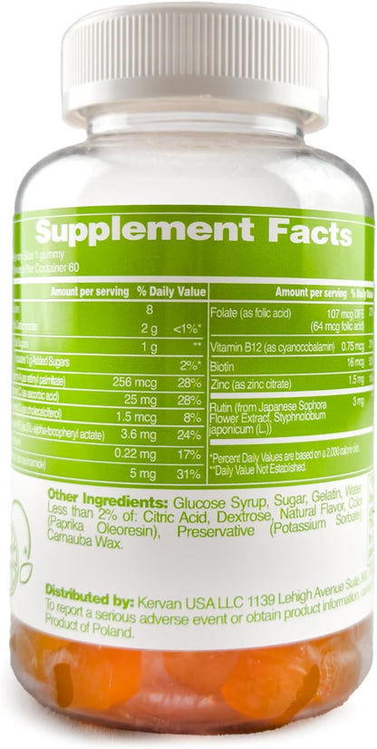 Halal & Gluten Free Kids Immunity Gummy - Dietary Supplement with Vitamins for Kids & Children - Chewable Multivitamin Booster Gummies with B12, Zinc, Vitamin C, D, E, A - 60 Gummies (5.3 oz)