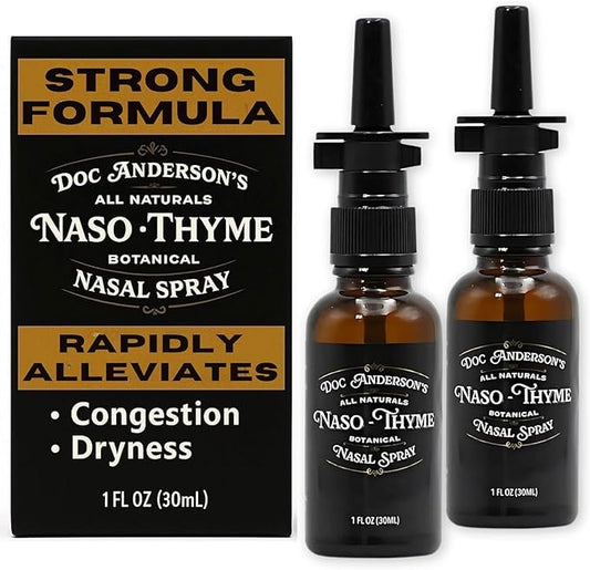 Doc Anderson's Botanical Nasal Spray – Natural Congestion Relief with Aloe & Thyme for Clearer Breathing, Combat Irritants, and Moisturizes, Made in USA (2 Pack)