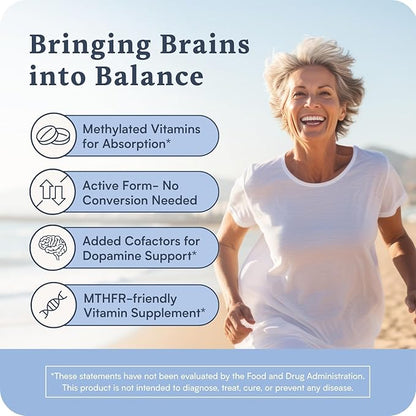 Accentrate Neuro 110- Complete Vitamin B Complex | Methylated Multivitamin w/L-Methylfolate (5-MTHF) Methylcobalamin (B12) Pyridoxal-5'-Phosphate (P5P) | Brain Health | MTHFR Supplement | 30 Tablets