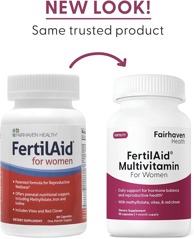 Fairhaven Health FertilAid for Women | Prenatal Vitamin Fertility Supplements for Women | Conception for Her with Vitex and Folate | Support Cycle Regularity and Ovulation* | 270 Capsules