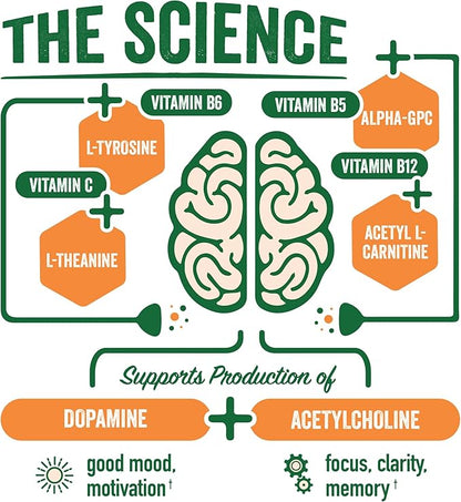 BrainJuice Active Focus & Energy Drink Shots, Supports Endurance, Recovery & Clarity, Non-GMO, Gluten Free, Nootropics, Alpha GPC, B Vitamins & Organic Green Tea, Pomegranate Acai, 2.5 fl oz, 12 Pack