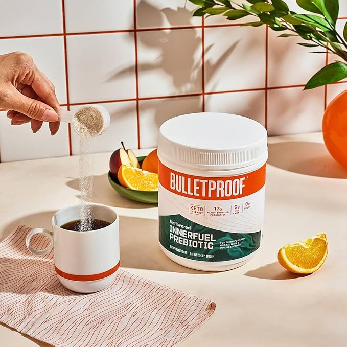 Bulletproof Unflavored Innerfuel Prebiotic Fiber Powder, 13.4 Ounces, Supplement for Gut Health, Digestive Health and Immune Support, Plant Sourced Prebiotics, 0g Sugar, Packaging May Vary