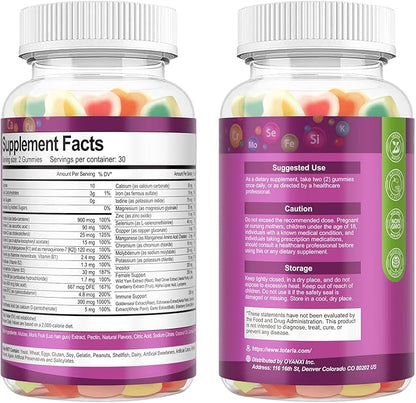 Sugar Free Womens Multivitamin Gummies with Iron, Women's Multivitamin w/Vitamins C, D3 K2, B12, B6, Filled Gummies for Daily Nutritional Support| Immune Support| Skin Health, Mixed Flavors, 60 Cts
