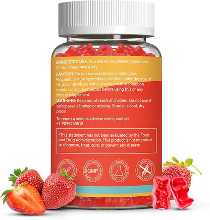 Vitamin D3 5000 IU 125mcg Gummies - Vitamin D Gummies for Adults, Support Immune, Bone, Muscle Health - Non-GMO, Gluten-Free, Dairy-Free, No Gelatin, 120 Count, Strawberry Flavor