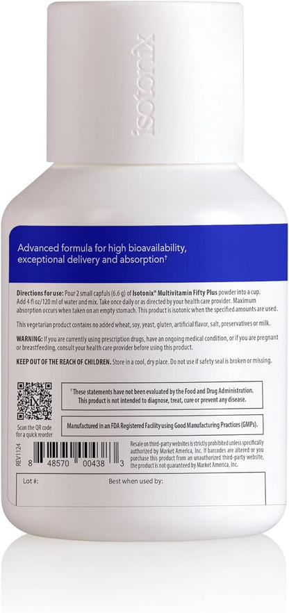 Isotonix Multivitamin Fifty Plus – Daily Multivitamin for Adults 50+ with B-Vitamins, Antioxidants, and Essential Nutrients for Bone, Heart, and Cognitive Health