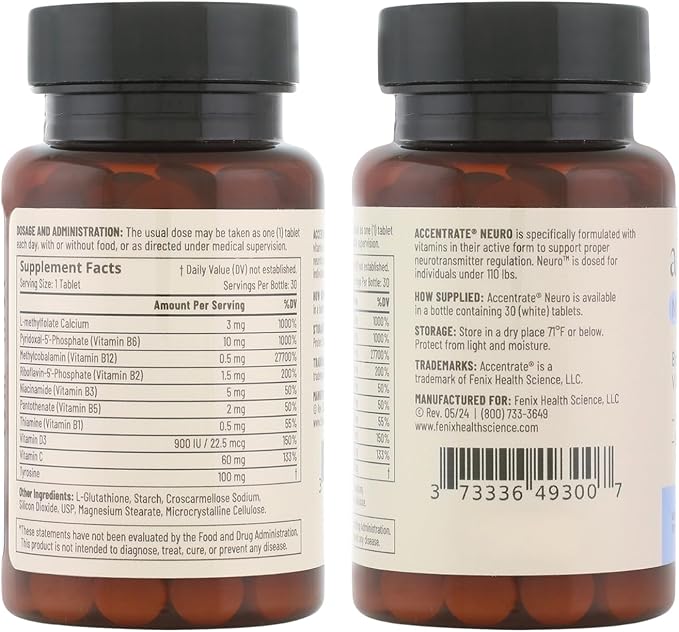 Brain Supplement for Focus, Attention, Mood | Complete Vitamin B Complex | Brain Health | Methylated Multivitamin w/L-Methylfolate (5-MTHF), Cofactors Methyl-B12 & P5P | MTHFR Supplement