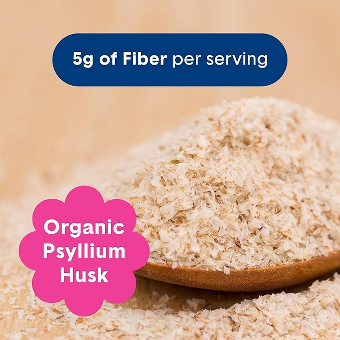 Bellway Super Fiber Powder + Fruit, Sugar Free Organic Psyllium Husk Powder Fiber Supplement for Regularity, Bloating Relief & Digestive Health, Plant-Based, Mixed Berry (50 Servings)