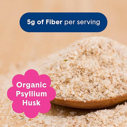 Bellway Super Fiber Powder + Fruit, Sugar Free Organic Psyllium Husk Powder Fiber Supplement for Regularity, Bloating Relief & Digestive Health, Plant-Based, Mixed Berry (50 Servings)