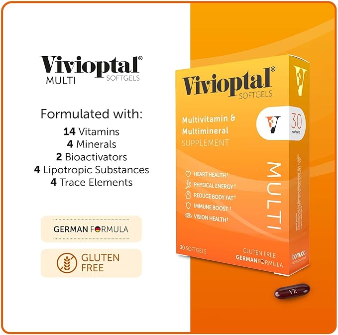Vivioptal Multi, 30 Softgels, Multivitamin & Multimineral, Gluten Free, German Formula