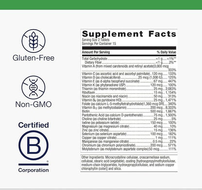 Metagenics PhytoMulti Multivitamin Tablets - for Healthy Aging, Cellular Health & Overall Wellness - for Men & Women - 20+ Essential Vitamins & Minerals - with Vitamin B6, Lutein, Zinc - 30 Tablets