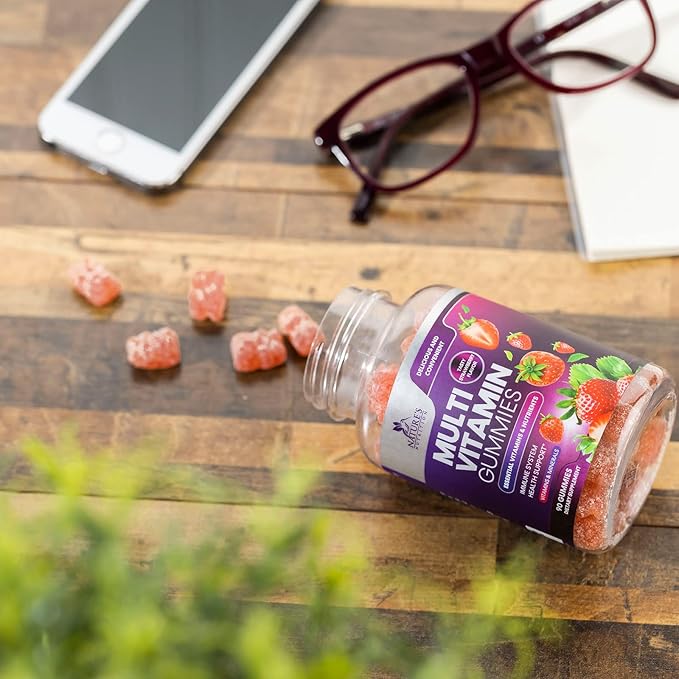 Multivitamin Gummies for Adults, Daily Gummy Vitamins & Minerals for Women & Men, Immune Support Gummy Multivitamins Supplement, Adult Multi VIT Vitamin with Vitamins A, C, D, B12, Zinc - 90 Gummies