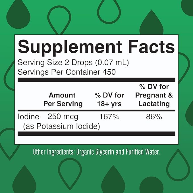 MaryRuth Organics Iodine Liquid Drops | Potassium Iodide | 1 Year Supply | 450 Servings | Thyroid Health | USDA Organic| Vegan | Non-GMO | Gluten Free | 1 Fl Oz