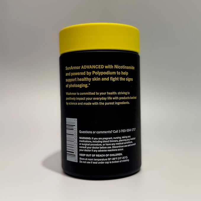 SunArmor Advanced with Nicotinamide and Powered by Polypodium Fights The Signs of Photoaging, Use with Sunscreen, Dermatologist Developed, 120 Capsules
