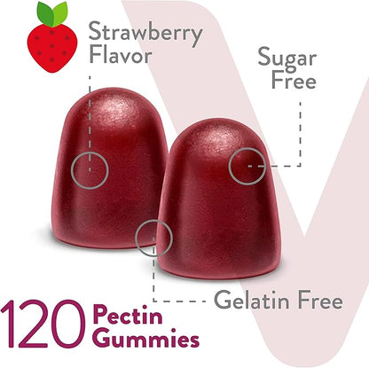 VITEEY Vitamin B Complex Gummies with Vitamin C, Sugar Free - Energy, Metabolism & Nerve Health - B6, B12, Folic Acid, Biotin - Vegan, Gelatin Free, GMO Free - Tasty Chewable Strawberry Flavored Gummy