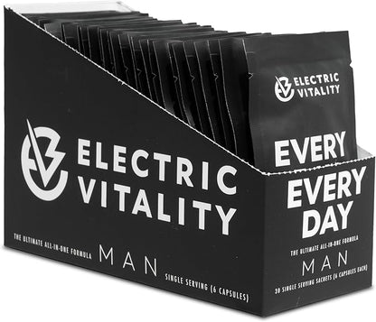 Multivitamins for Men - All in One Pack for Energy and Focus, Mens Vitamins for Mental Performance and Health, Packed with Tongkat Ali, Shilijit, Vitamin C, B3, B1, A, B12, 30 Pk