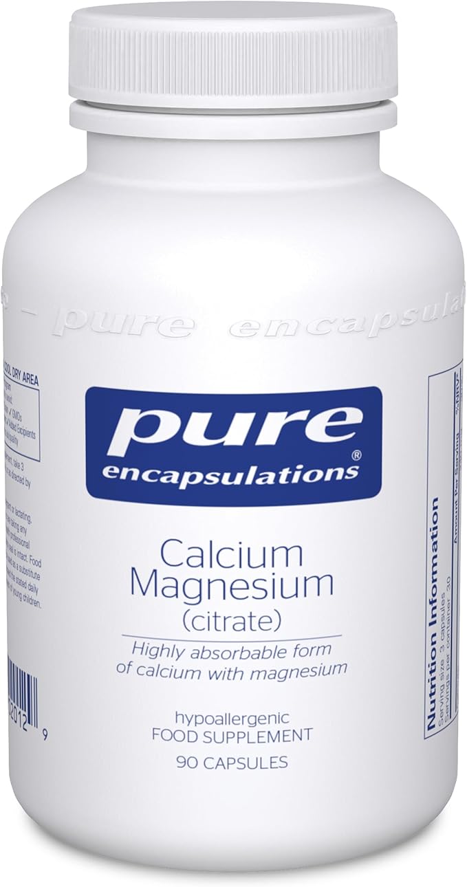 Pure Encapsulations Calcium Magnesium (Citrate) - 240 g Calcium & 240 g Magnesium - Bone Health Support - Non-GMO & Vegan - 90 Capsules