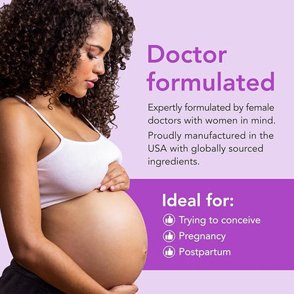 Premom Prenatal Vitamins for Women - Conception for Her Multivitamin: 27 Nutrients, Includes 680mcg Methyl Folate + Choline + Iron, Traceable Ingredient, Fertility Supplements for Women -30 Day Supply