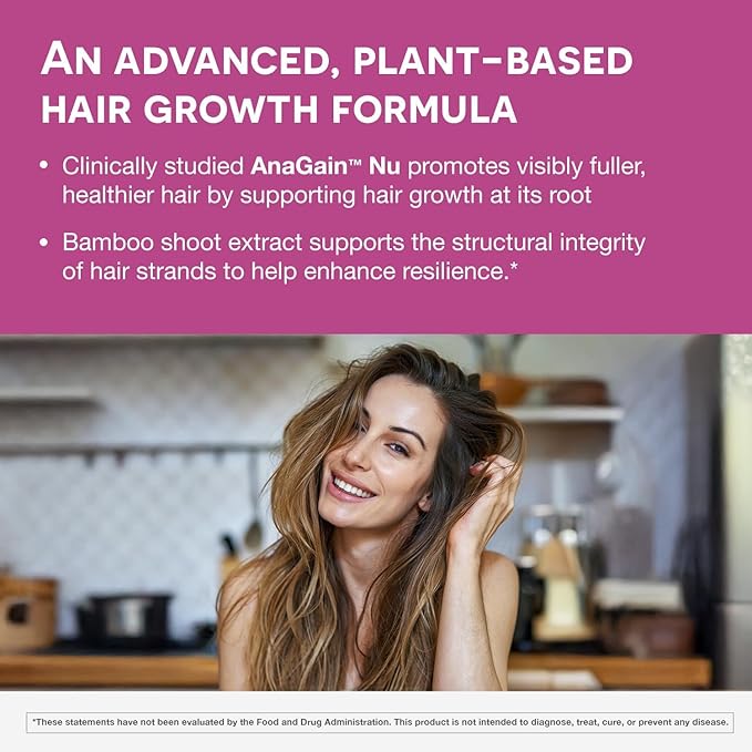 EZ Melts Dissolvable Women’s Multivitamin + Hair Growth with Biotin, Bamboo Extract & Clinically Studied AnaGain Nu, Supports Visibly Healthier, Stronger Hair, Sugar-Free Peach Flavor - 1 Pack