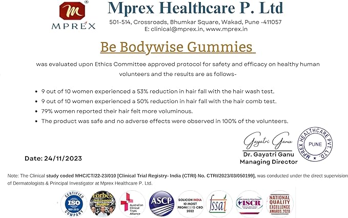Be Bodywise Biotin Hair Growth Gummies for Women I Sugar Free I Hair Skin and Nails Vitamins I Biotin, Zinc, Folic Acid, Vitamin C, Keratin & Multivitamin I 100% Vegan, Gluten Free I 60 Day Pack