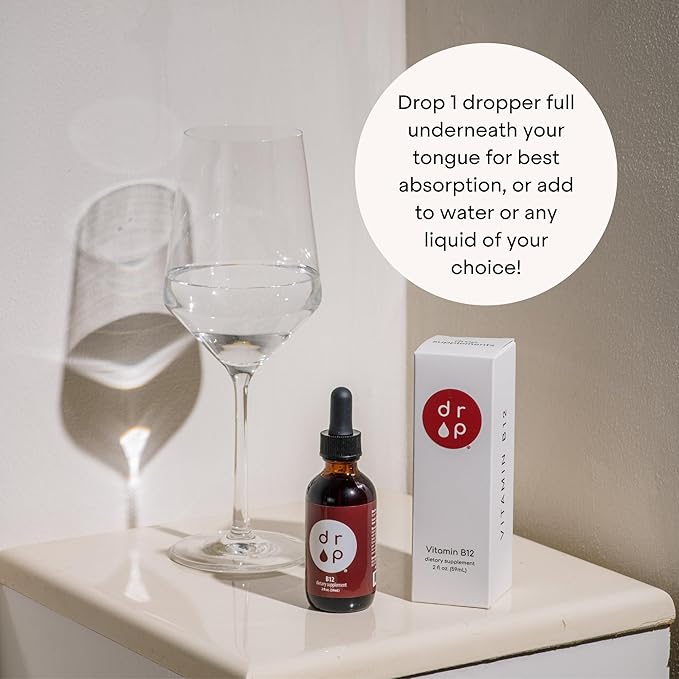 Vitamin B12 2500 mcg 2 oz Liquid Drops for Energy Production, Nervous System Health - No Artificial Preservatives, Non-GMO, Gluten Free, Vegan-Friendly