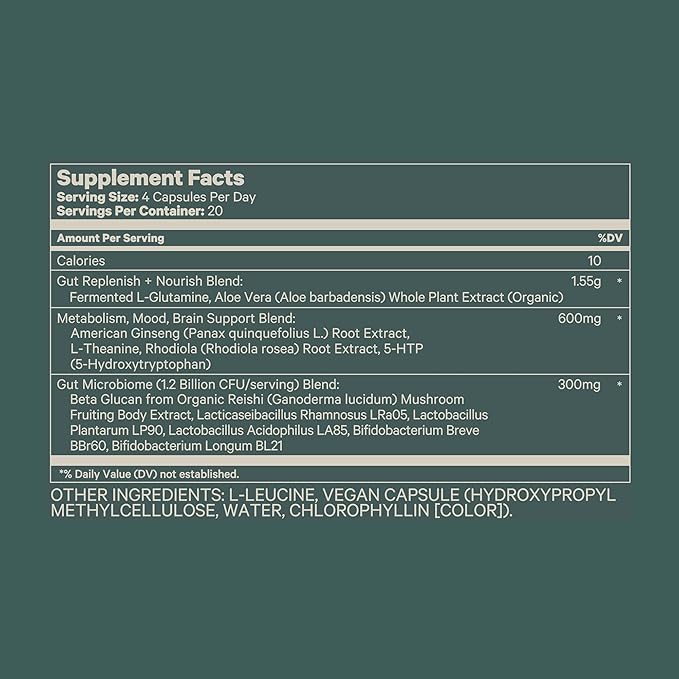Juna Gut Therapy - Advanced Brain & Gut Health Support with Prebiotic & Probiotics - Improved Mood, Attention & Energy - Supports Memory, Focus & Mental Clarity - Fuel Cognitive Performance (80 Caps)