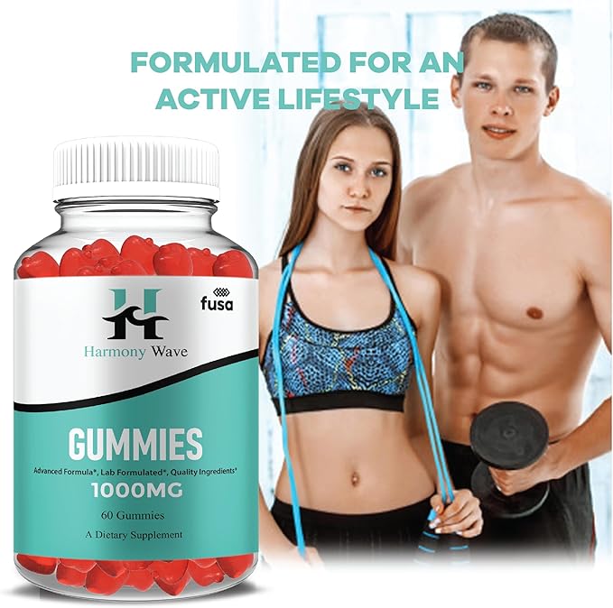 Harmony Wave Gummies HarmonyWave Maximum Strength Gummy Supplement, Harmony Waves Premium Multivitamin B12 Folic Acid Dietary Support Supplement, HarmonyWaves Advanced Formula Gummy (60 Gummies)