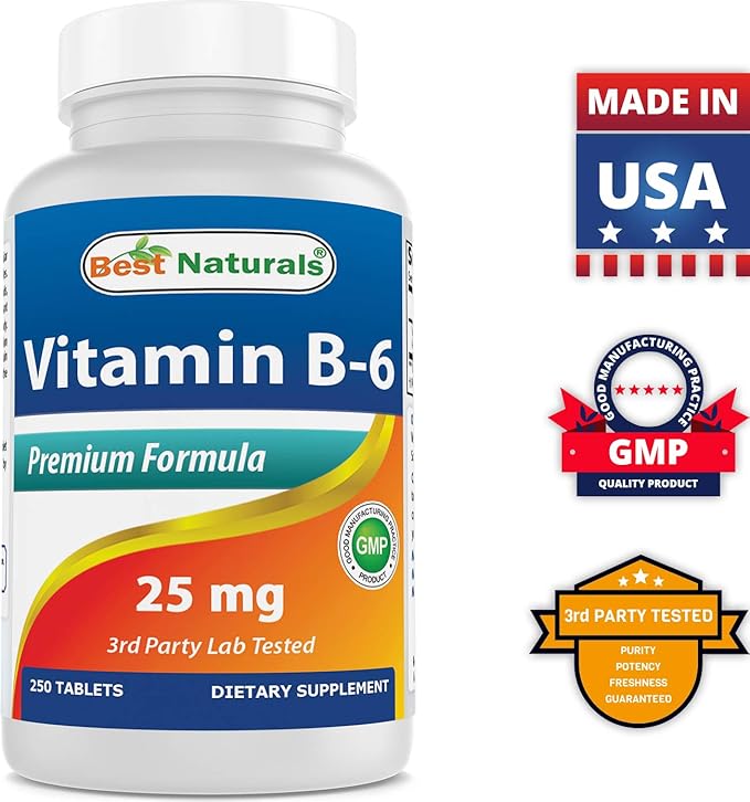 Best Naturals Vitamin B6 25mg 250 Tablets (250 Count (Pack of 2))