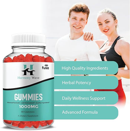 Harmony Wave Gummies HarmonyWave Maximum Strength Gummy Supplement, Harmony Waves Premium Multivitamin B12 Folic Acid Dietary Support Supplement, HarmonyWaves Advanced Formula Gummy (60 Gummies)