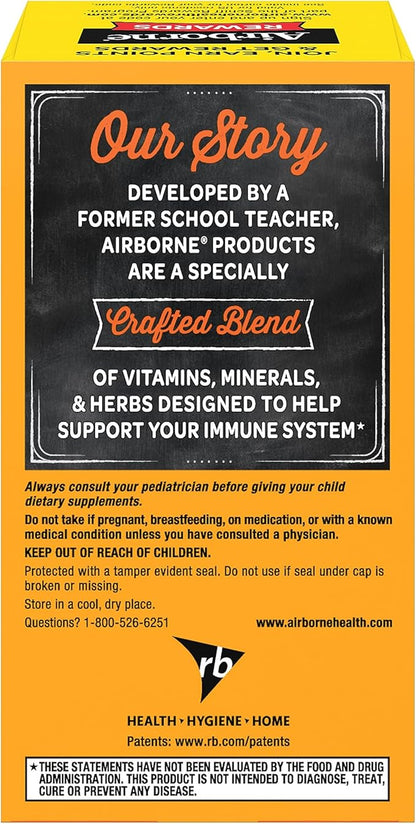 Airborne Vitamin C 1000mg (per Serving) - Citrus Chewable Tablets (96 Count in a Box) - Packaging May Vary