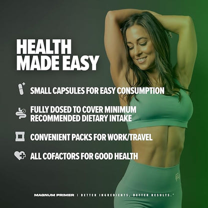 Magnum Nutraceuticals Primer Vitamin Packs for Women & Men, Daily Nutrient Supplement - Travel-Friendly Multivitamin Support Heart, Joint, Digestive, & Organ Health (30 Pack)