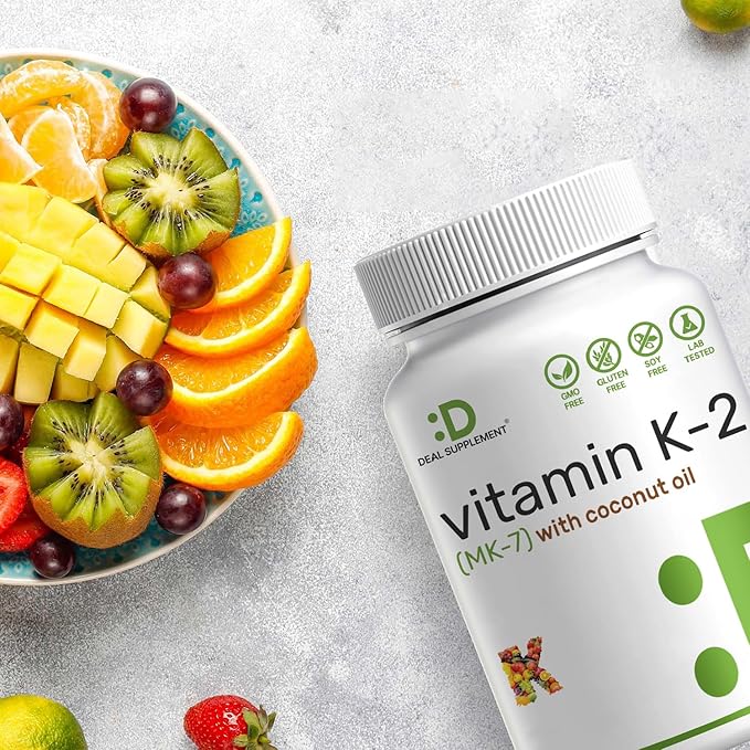 DEAL SUPPLEMENT Vitamin K2 MK-7 200mcg Per Serving, 240 Coconut Oil Softgels | Easily Absorbed Menaquinone-7 Form | Bone, Joint, & Immune Support – Non-GMO
