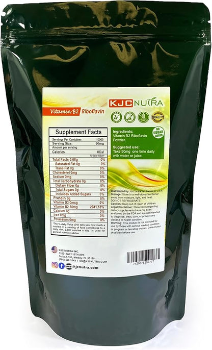 Vitamin B2 Powder 500 g (17.6 oz) RIBOFLAVIN