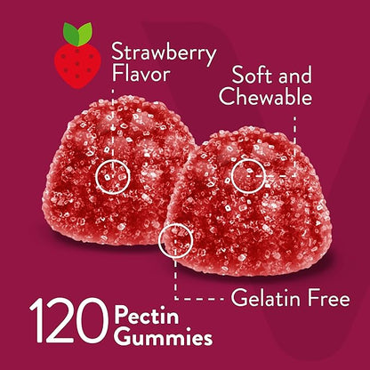 Viteey Vitamin B Complex Gummies with Vitamin C - Energy, Metabolism & Immune Support - B6, B12, Niacin, Folic Acid, Biotin, Calcium - Vegan, Gluten-Free - 120 Count