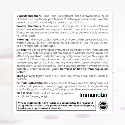 Pure Therapro Rx Elite IgG Immunoglobulin Supplement Powder, 30 Servings, Gut Health & Immune Support, 1100 mg IgG, IGA & IgM, Sunflower Lecithin | Colostrum Supplement Alternative