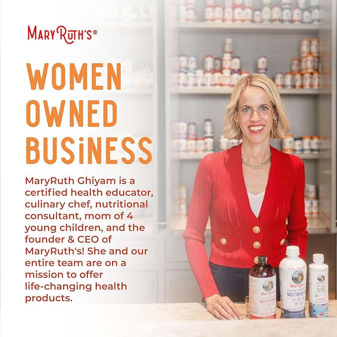 MaryRuth's Liquid Multivitamin + Hair Growth | Clinically Tested for Thicker Hair & Facial Wrinkles in Women | Biotin 10000mcg | Lustriva Hair Growth Supplements | Skin Care | Ages 18+ | 30 Fl Oz