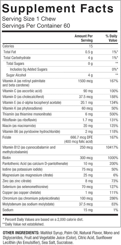 Celebrate Vitamins Bariatric Multivitamin Soft Chews - Essential Vitamins & Minerals, Sugar & Gluten Free - Gastric Bypass & Sleeve Gastrectomy Supplement - Berry (60ct)