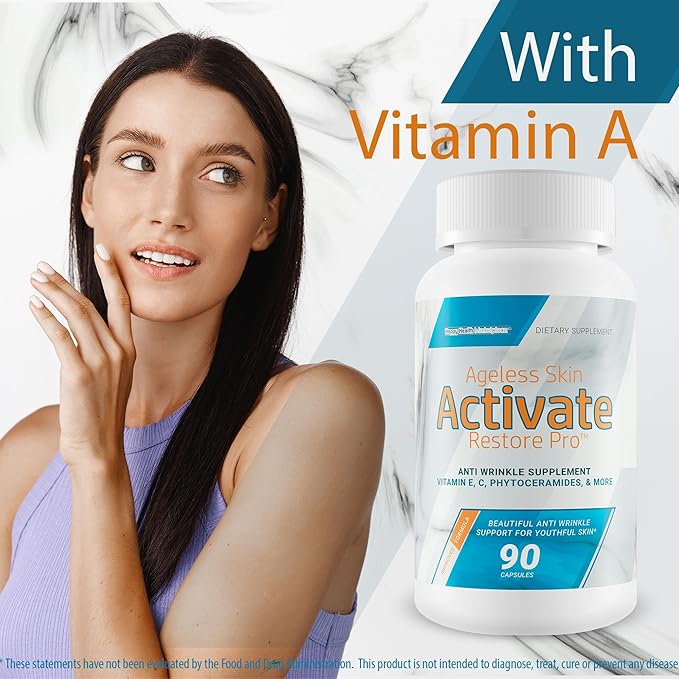 Ageless Skin Activate Restore Pro - Our Best Anti Aging Supplement - Ageless Brain & Body Reactivate Anti Aging Pills - Anti Ageing Re Activate Capsules - Anti Age Youth Reactivate Skin Supplement