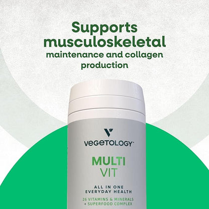 MultiVit Vegan Multivitamin Supplement, 26 Vitamin & Minerals – Vitamin Supplements for Metabolic, Brain Function & Immune Support – Multivitamin for Women, Men & Children