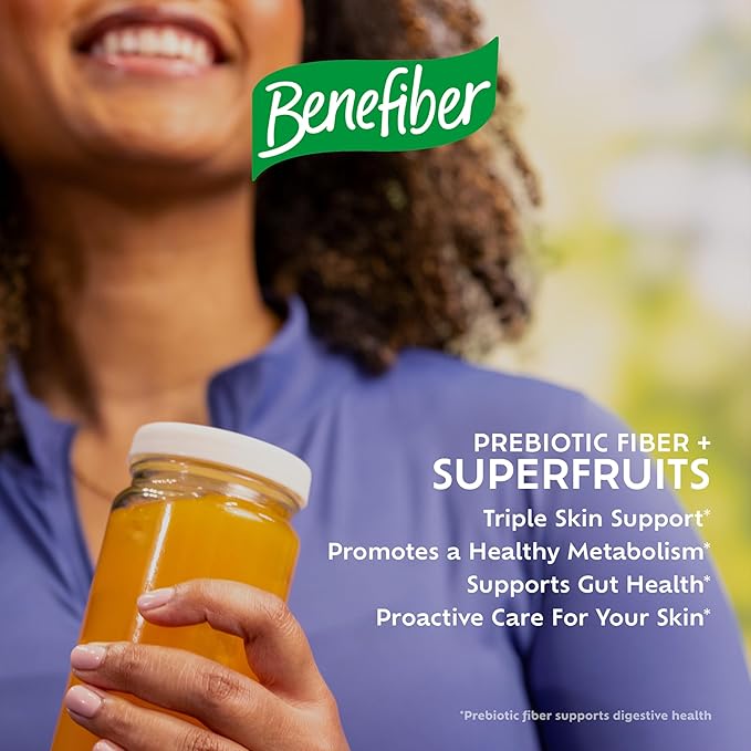 Benefiber Prebiotic Fiber + Superfruits Dietary Supplement, Strawberry Dragon Fruit Flavor, 8.8 oz (250g), 25 Day Supply