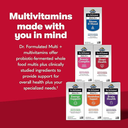 Garden of Life Dr. Formulated Multi+ Heart Health - Fermented Liposomal Multivitamin + Vitamin K2 MK-7, B Vitamins & Probiotics - One a Day for Cardiovascular & Blood Vessel Function, 30 Capsules